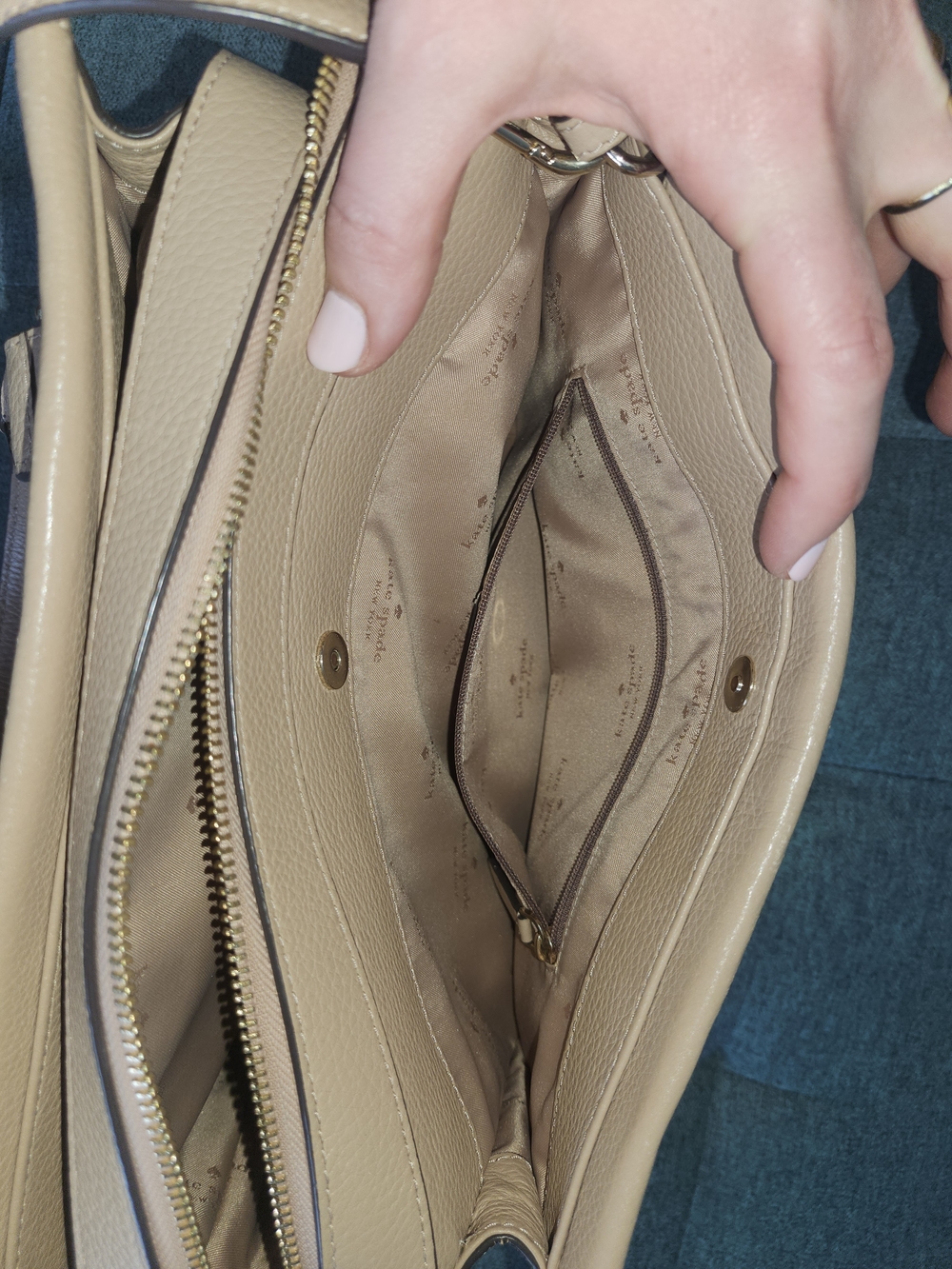 Kate Spade Pebbled Leather Satchel in Blush Tan - Picture 11 of 16
